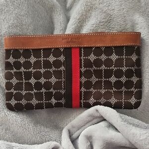 Kate Spade Brown and Red Patterned Clutch